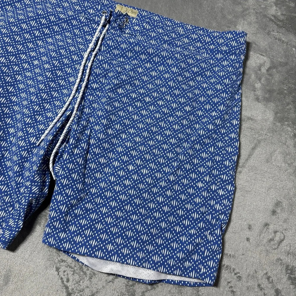 J Crew Swim Trunks Mens 42 Geometric Board Shorts Eco Pool Swimwear Bathing Suit